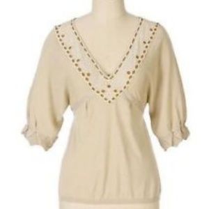 Anthro beaded "Moon Glow" top by Guinevere